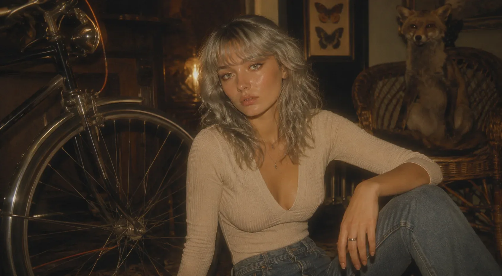 Nocturne editorial image 13 with warm analog interiors and cinematic portrait direction.